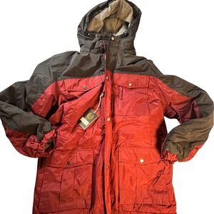 Jack Frost Men's Large Winter Ski Jacket NWT Burgundy Black Hooded Insulated